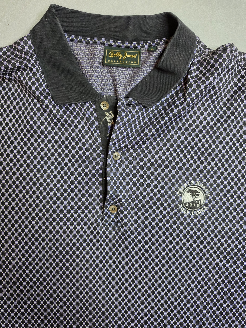 Vintage Bobby Jones golf Polo Pebble Beach Crest Size Large